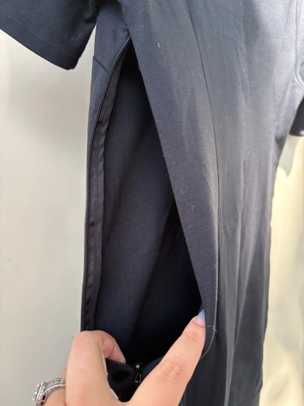 Avec Les Filles Black Lace-Up Ruffle Hem Dress - Picture 6 of 6